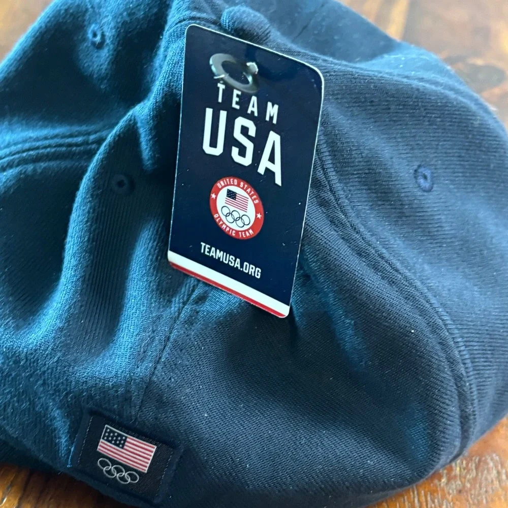 Nike Team USA Olympic Hat Navy Blue USA Embroidered Flat Brim Adjustable NWT